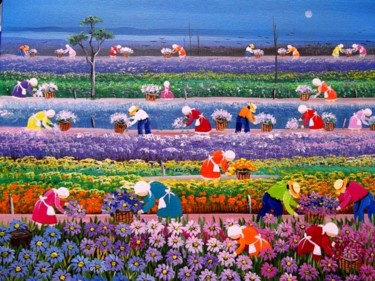 VALQUIRIA BARROS TEMA COLHEITA DAS FLORES A VENDA COM AJUR SP 30x40 cm ©2011 by Arte Naif