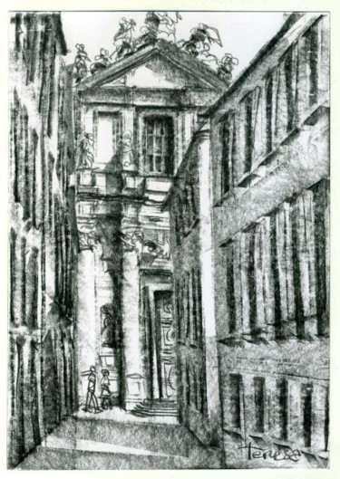 Chiesa dei Gesuiti, Venice charcoal drawing, Series II, Item 5 17.5x25 cm ©2006 by Maria Teresa Mulatti Garibaldi