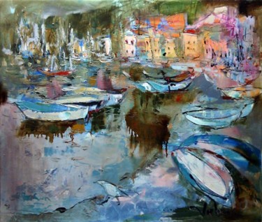Fishing boats in Komiza 70x60 cm ©2011 by Oksana Veber
