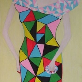 Painting titled "égyptienne" by Victoria Fadhila Abessi, Original Artwork