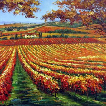 Painting titled "Provence 303D" by Lermay Chang, Original Artwork, Oil Mounted on Wood Stretcher frame