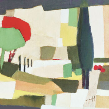 Картина под названием "Au jardin" - Fanou Montel, Подлинное произведение искусства, Акрил Установлен на Деревянная рама для…