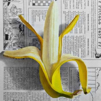 Peinture intitulée "Banane" par Elena Tronina, Œuvre d'art originale, Huile