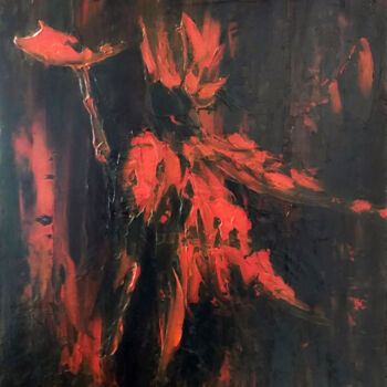 Painting titled "Abstrait/Soir de Ca…" by Joelle Gerardy-Dubart, Original Artwork, Acrylic