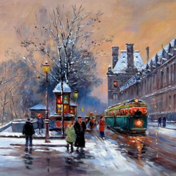 Painting titled "Paris 921D" by Lermay Chang, Original Artwork, Oil