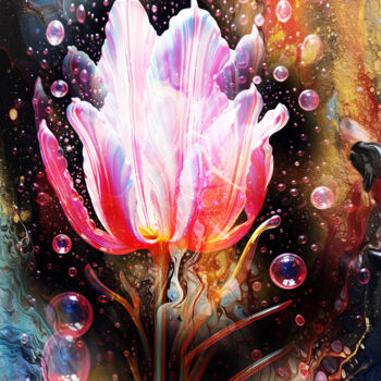 Цифровое искусство под названием "La fée des Tulipes" - Vyctoire Sage, Подлинное произведение искусства, Фотомонтаж