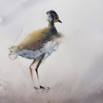 Peinture intitulée "Lapwing" par Eugenia Gorbacheva, Œuvre d'art originale, Aquarelle