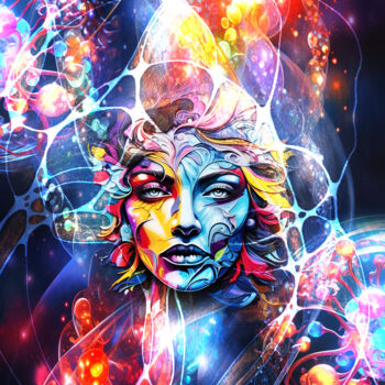 Digital Arts titled "Space woman" by Vyctoire Sage, Original Artwork, AI generated image