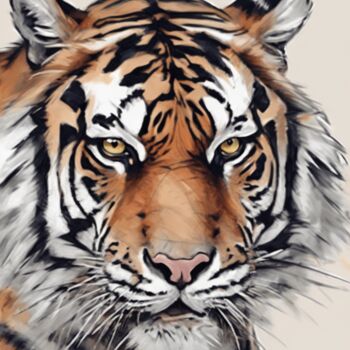 Arts numériques intitulée "Portrait tiger" par Tarkanm, Œuvre d'art originale, Image générée par l'IA