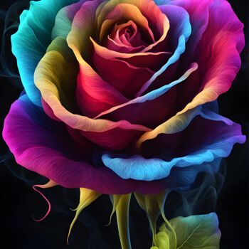 Digitale Kunst mit dem Titel "Rose. D" von Tarkanm, Original-Kunstwerk, KI-generiertes Bild