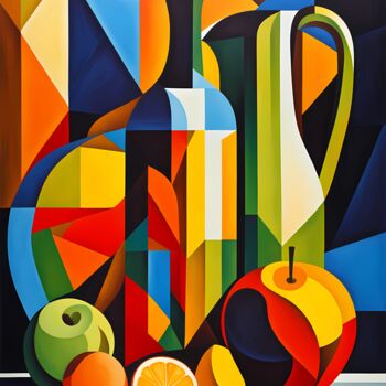 Digital Arts titled "Abstract fruits" by Tarkanm, Original Artwork, AI generated image