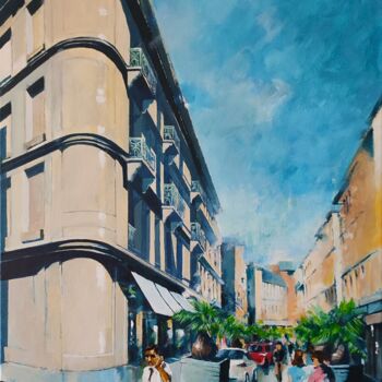 Pintura titulada "Angle de rue à Nîmes" por Roland Guyomard, Obra de arte original, Acrílico