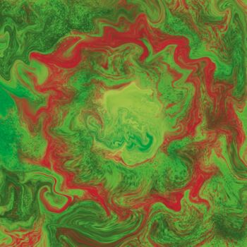 Digitale Kunst mit dem Titel "Green Melted Eye" von Renata Ricci, Original-Kunstwerk, Digitale Malerei