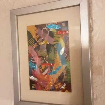 Collages titled "Ritrovare te." by Angelo Marzullo, Original Artwork, Collages Mounted on Wood Stretcher frame