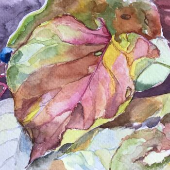 Painting titled "Autumn" by Sateh, Original Artwork, Watercolor