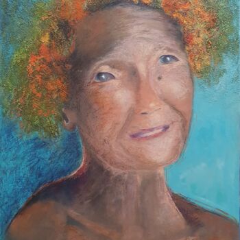 Painting titled "Penari dari Bali" by Corinne Caucig, Original Artwork, Wax
