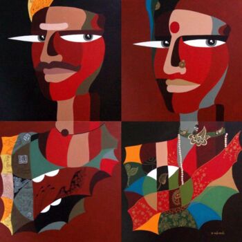"MEN-WOMEN -5" başlıklı Tablo Bolgum Nagesh Goud tarafından, Orijinal sanat