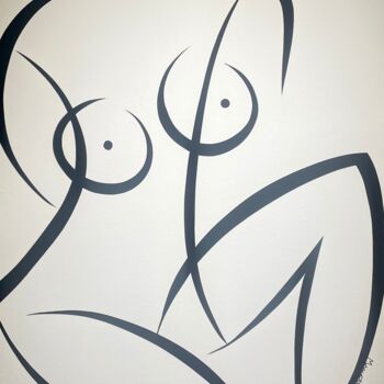 Painting titled "Woman nue" by Muriel Matt, Original Artwork, Acrylic