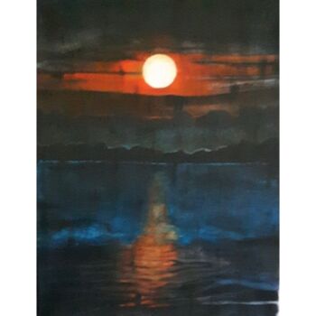 Painting titled "dawn I" by J Van Ginneken, Original Artwork, Acrylic