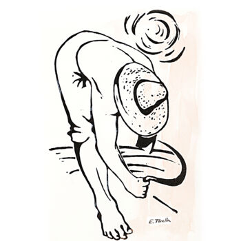 Gravures & estampes intitulée "Lavoro nei campi" par Eugenio Torella, Œuvre d'art originale, Lithographie