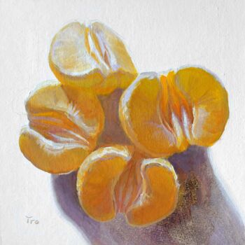 Pintura intitulada "Mandarinen auf weiß…" por Elena Tronina, Obras de arte originais, Óleo