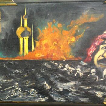 Malarstwo zatytułowany „Koweit” autorstwa Sandro, Oryginalna praca, Olej Zamontowany na Drewniana rama noszy