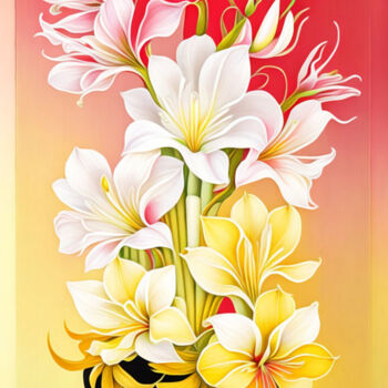 Arts numériques intitulée "amaryllis" par Simon Levin, Œuvre d'art originale, Peinture numérique