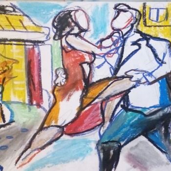 Disegno intitolato "Tango4" da Laudu, Opera d'arte originale, Pastello