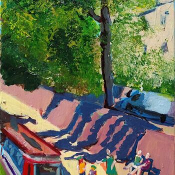 제목이 "Boats on the Thames…"인 미술작품 Valérie Le Meur로, 원작, 아크릴 나무 들것 프레임에 장착됨