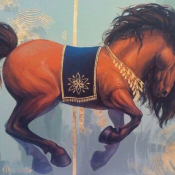 "Horse" başlıklı Tablo Ekaterina San tarafından, Orijinal sanat, Akrilik Ahşap Sedye çerçevesi üzerine monte edilmiş