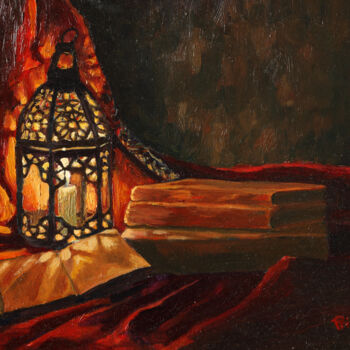 Pittura intitolato "Il Lume" da Maria Cristina Primavera, Opera d'arte originale, Olio