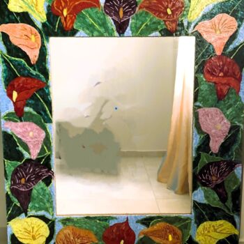 Sculpture titled "Mirror" by Aphrodite Zampetake, Original Artwork, Mosaic Mounted on Other rigid panel