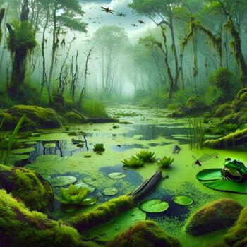 Arts numériques intitulée "Emerald Enclave: A…" par Alberto Capitani, Œuvre d'art originale, Image générée par l'IA