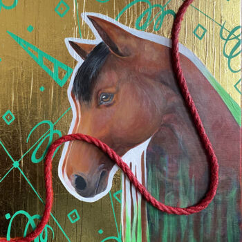 Peinture intitulée "Horse" par Aleksandra Aurelli, Œuvre d'art originale, Acrylique Monté sur Châssis en bois