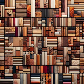 Digitale Kunst mit dem Titel "A Symphony of Wood:…" von Alberto Capitani, Original-Kunstwerk, KI-generiertes Bild