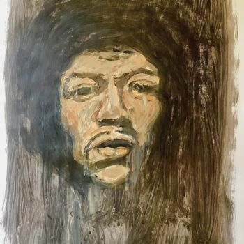Painting titled "Portrait Jimi Hendr…" by Bruno Raharinosy, Original Artwork, Acrylic