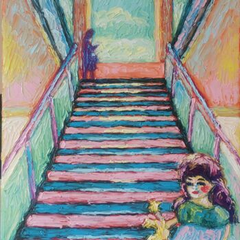 Malarstwo zatytułowany „"Радость куклы 12 М…” autorstwa Julia Musina, Oryginalna praca, Olej