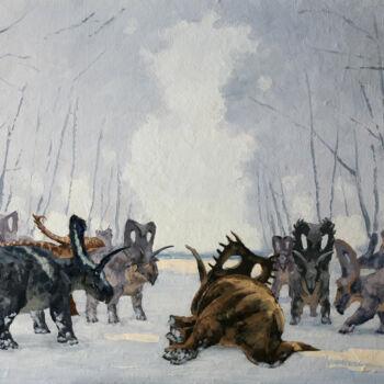Pittura intitolato "The leader fell ill" da Sergei Krupkin, Opera d'arte originale, Olio