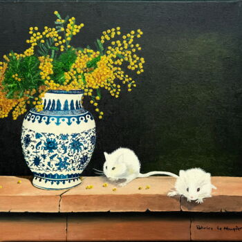 Peinture intitulée "mimosa" par Patrice Le Houedec, Œuvre d'art originale, Huile