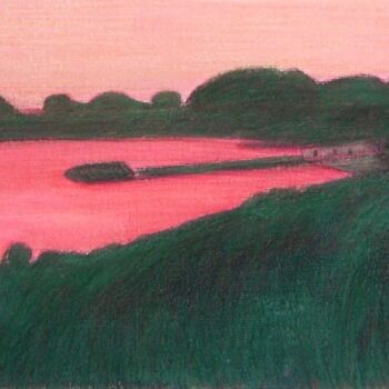 Dessin intitulée "Baia al tramonto" par Francesco Cagnato, Œuvre d'art originale, Cire