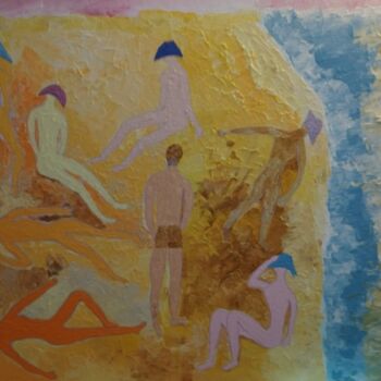 Pittura intitolato "Lézarder au soleil" da Claudie Savelli (CLAUDIE-SAVELLI-CLAUDIO), Opera d'arte originale, Acrilico Monta…