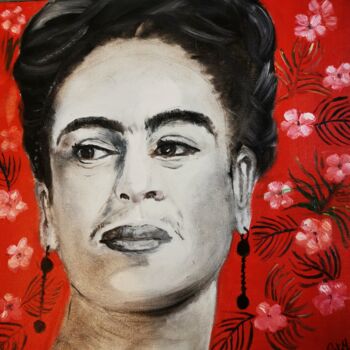 Peinture intitulée "Frida Kahlo" par Catherine Maury, Œuvre d'art originale, Huile Monté sur Châssis en bois