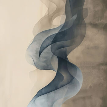 Arts numériques intitulée "Abstract Curves" par Bilge Paksoylu, Œuvre d'art originale, Image générée par l'IA