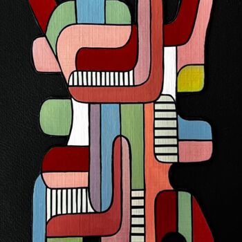 Schilderij getiteld "Abstractif 7" door Onurb Napeihcs, Origineel Kunstwerk, Acryl Gemonteerd op Andere stijve panelen