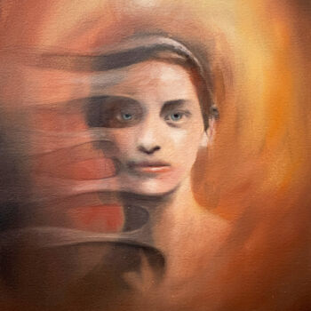 Painting titled "Temporality" by Peter Pitout, Original Artwork, Oil Mounted on Cardboard
