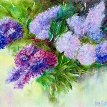 Schilderij getiteld "Lilac" door Anna Nestrova, Origineel Kunstwerk, Olie