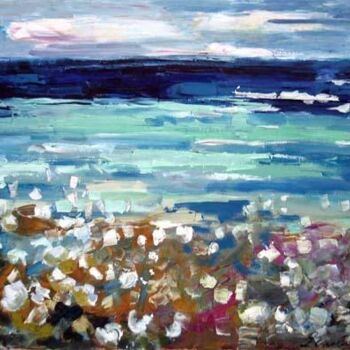 Malarstwo zatytułowany „Blue Sea” autorstwa Sergej Jakovlev, Oryginalna praca, Olej