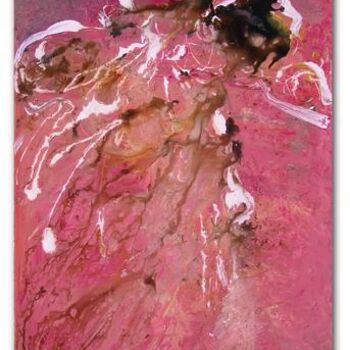 Pittura intitolato "0428 Robe rouge 92x…" da Claudine Gregoire, Opera d'arte originale, Olio