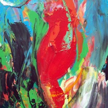 Painting titled "Fire Dance" by Sergej Jakovlev, Original Artwork