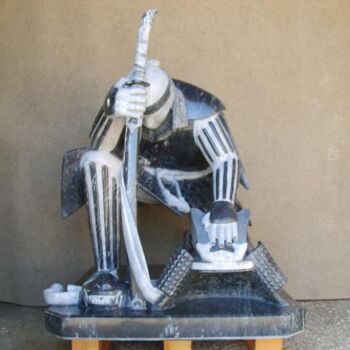 Skulptur mit dem Titel "Devocao , Devotion" von Cesar Valerio, Original-Kunstwerk, Stein